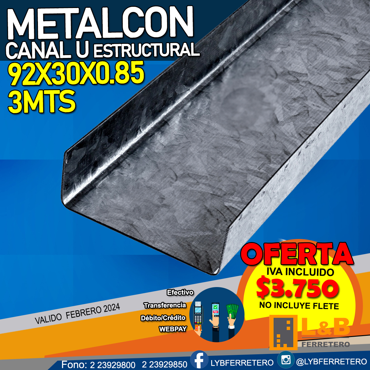 Ofertas Metalcon Estructural U X X Mm Mt