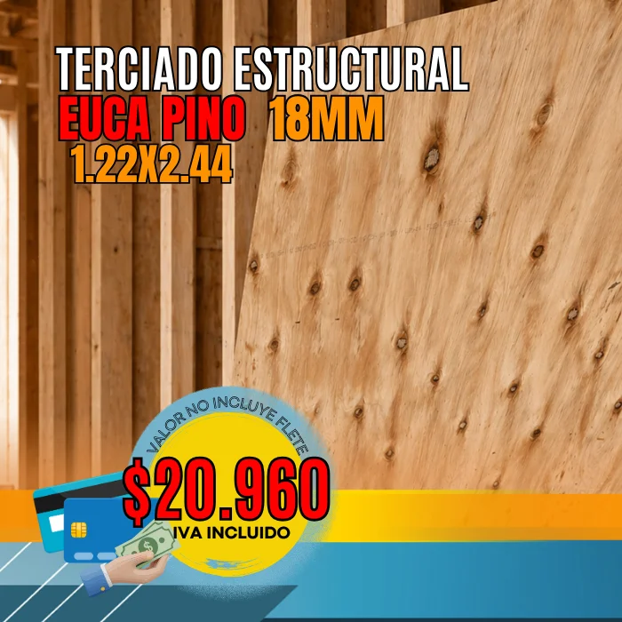 Terciado Estructural EUCA PINO 18mm 1,22x2,44