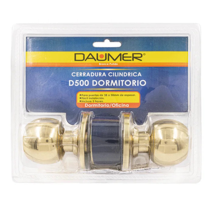 Cerradura Dormitorio Bronce Brillante MOD.D-500